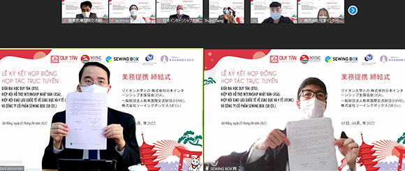 Sáng 5-4-2022 Đại học Duy Tân đã thực hiện ký kết online với Hiệp hội Hỗ trợ Internship Nhật Bản (JISA)
